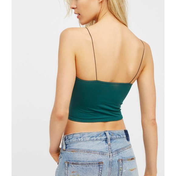 🎉LAST CHANCE🎉 NWT Free People Skinny Strap Brami / Evergreen - Picture 2 of 5